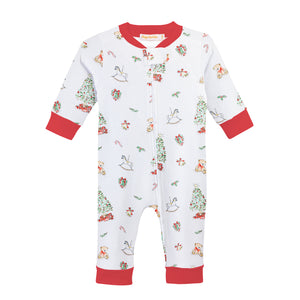 Christmas Tree Printed Zipper Coverall (Infant)