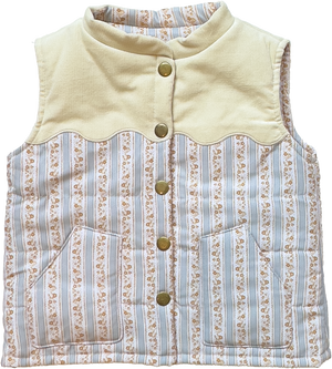 Scallop Vest-Belleville Stripe & Petite Posy (Toddler)