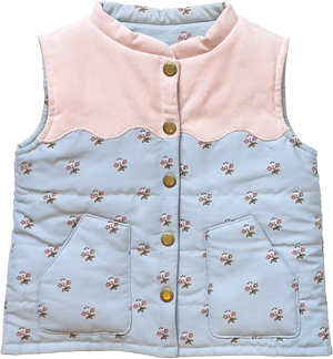 Scallop Vest-Belleville Stripe & Petite Posy (Toddler)