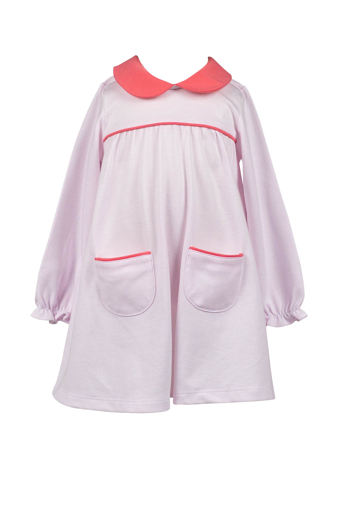 Stripe Yoke Dress-Light Blue & Pink (Toddler)