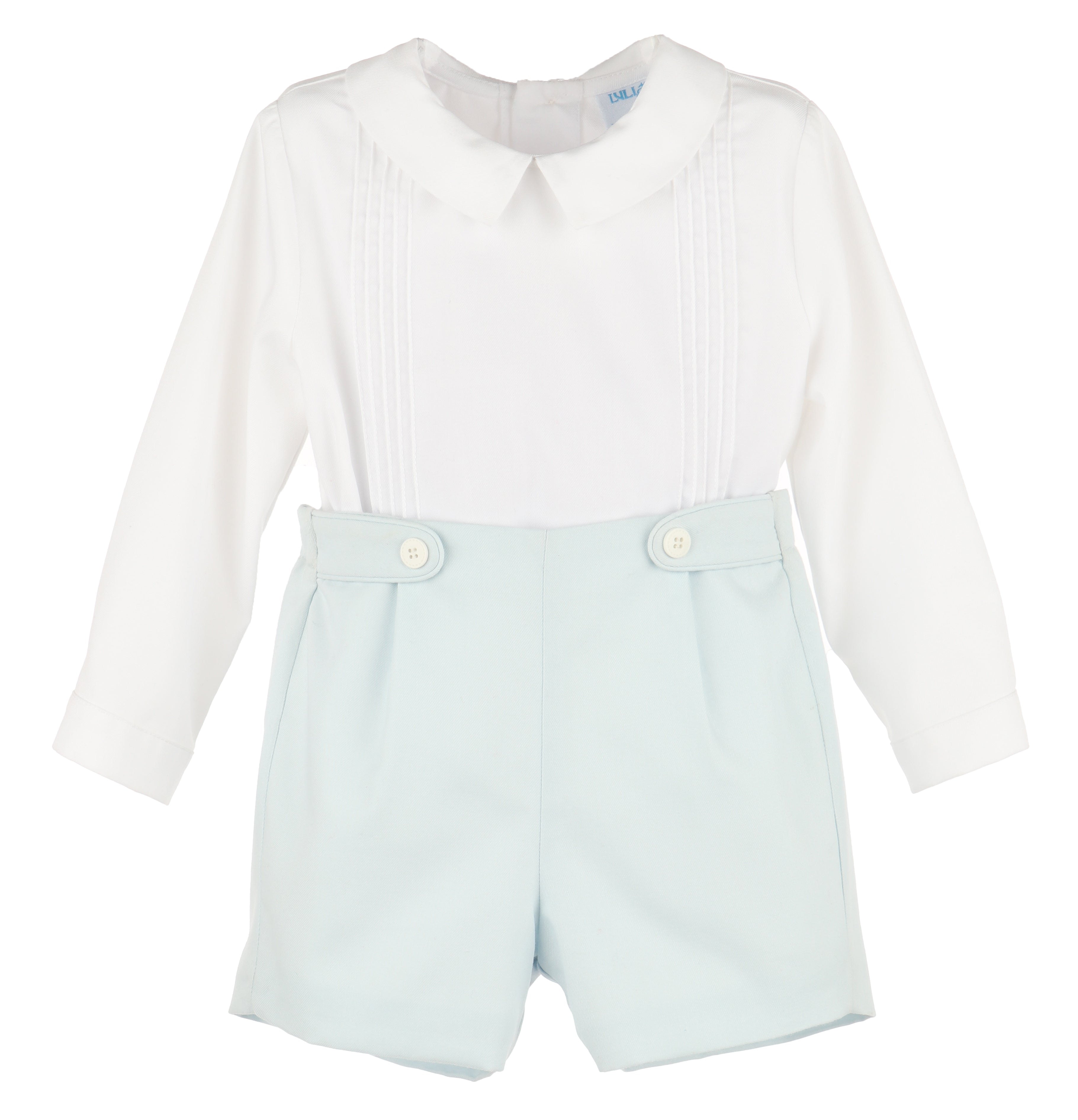 White/Blue Classic Tabs Boy Button On (Baby)