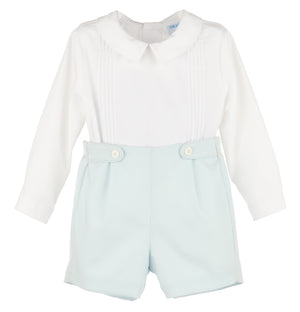 White/Blue Classic Tabs Boy Button On (Baby)