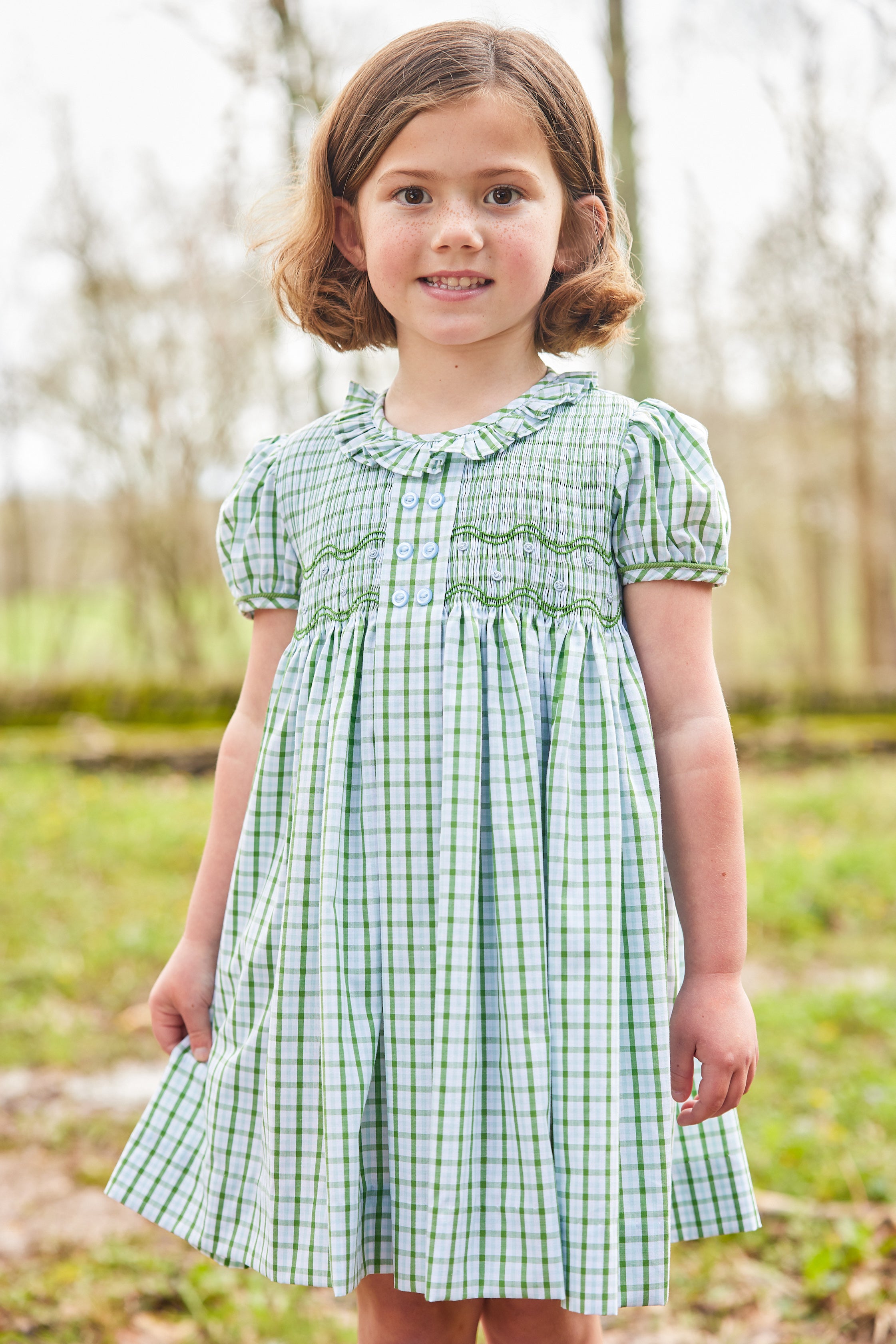 Smocked Bridget Dress-Leland Plaid (Toddler)