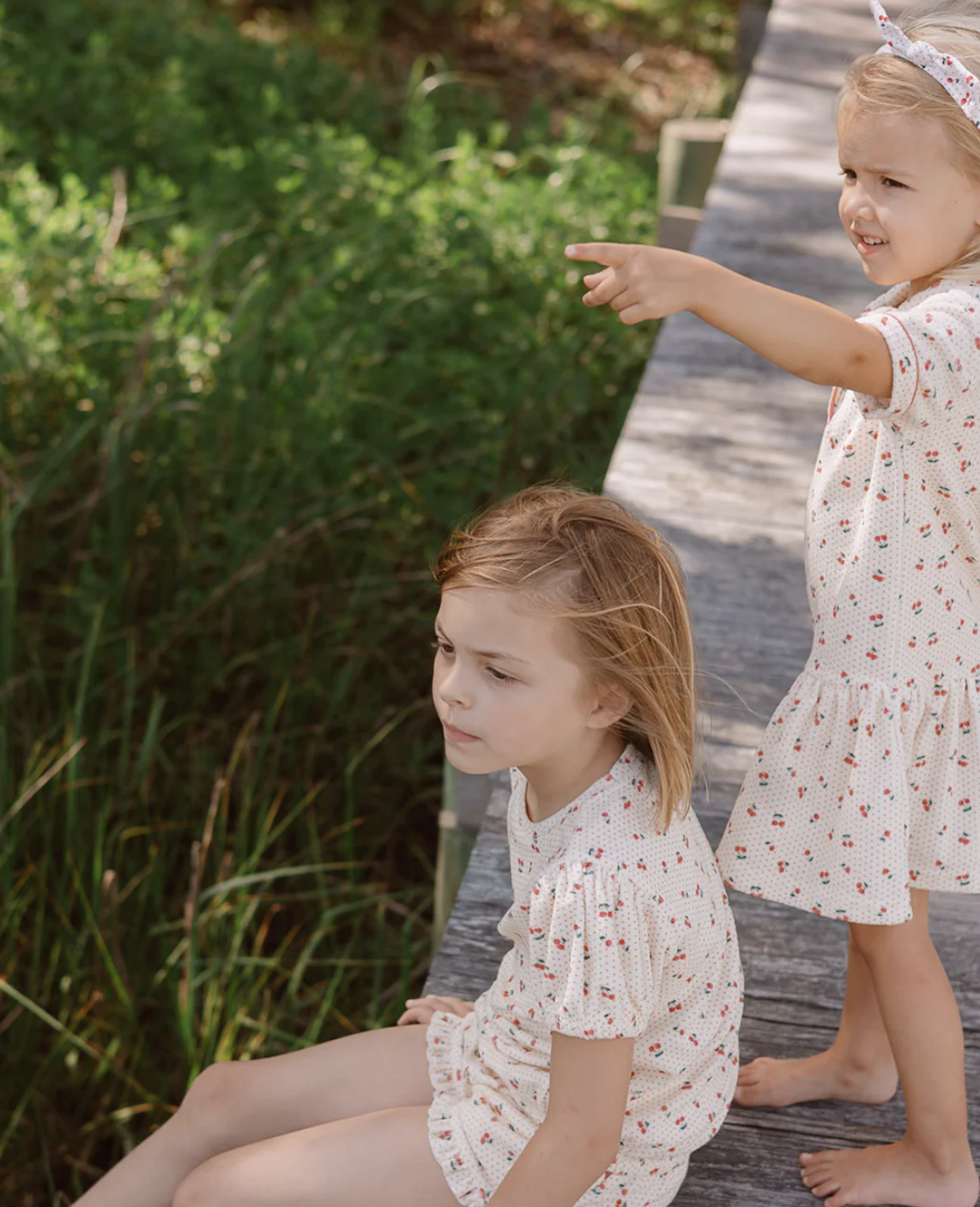 Summer Cherries French Terry Puff Sleeve Set (Toddler)