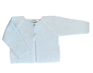 2 Button Rice Stitch Cardigan-Blue & Green (Baby)