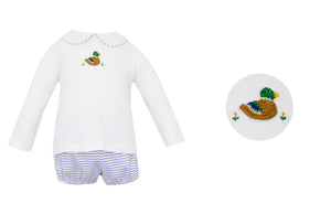 Mallard Blue Stripe Diaper Set (Baby)