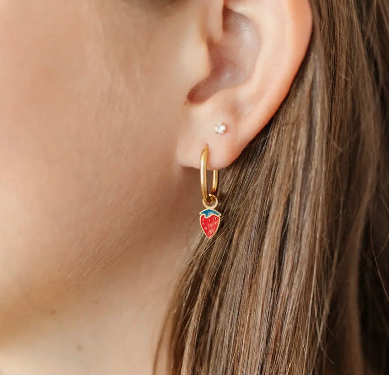 Strawberry Charm Earring
