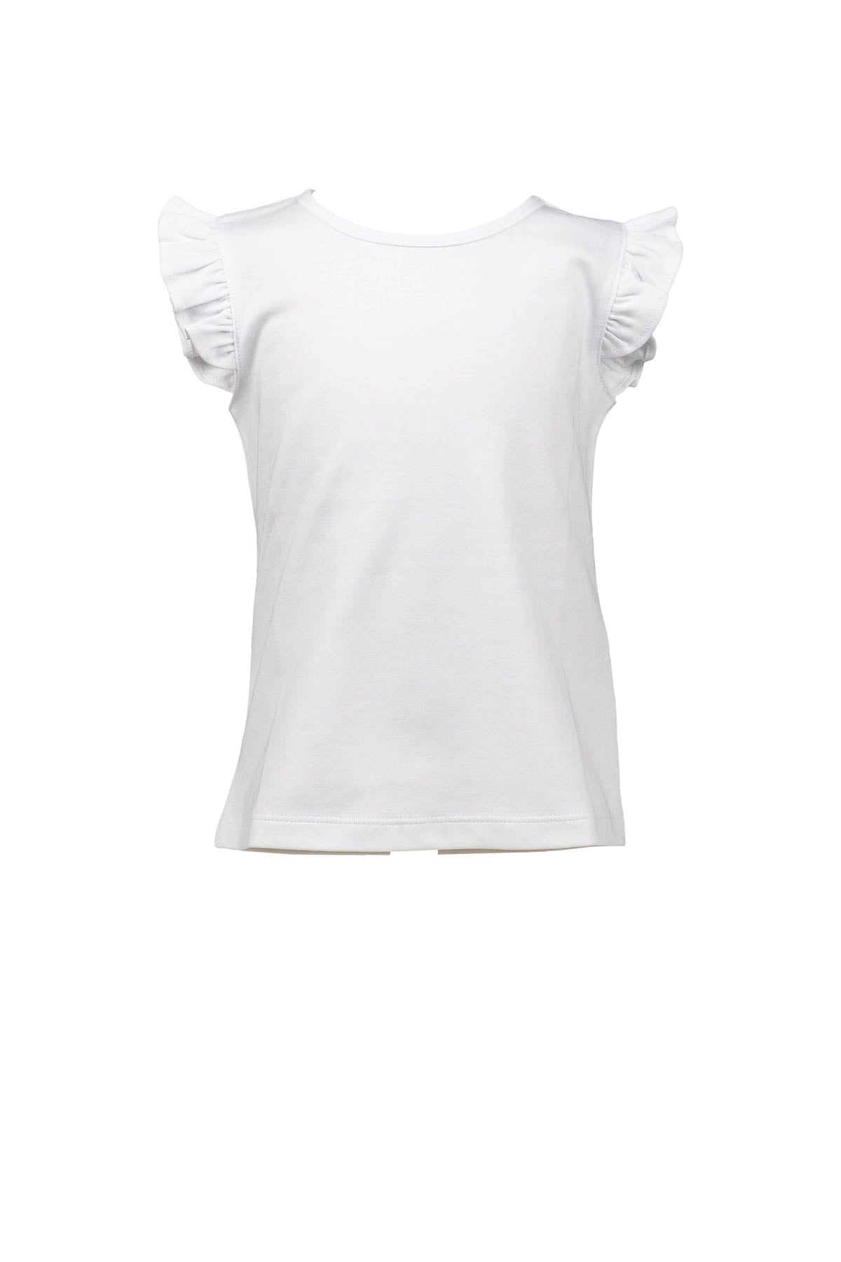 Flutter Sleeve Girl White Shirt