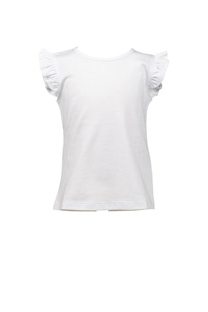 Flutter Sleeve Girl White Shirt