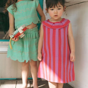 Purple Stripe Dress (Big Kid)