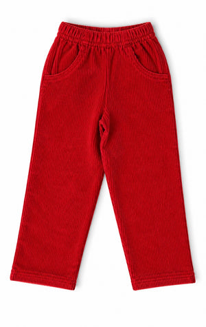 Deep Red Cord Pant w/ Pocket