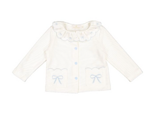 Bow Knit Cardigan-Pink & Blue (Toddler)