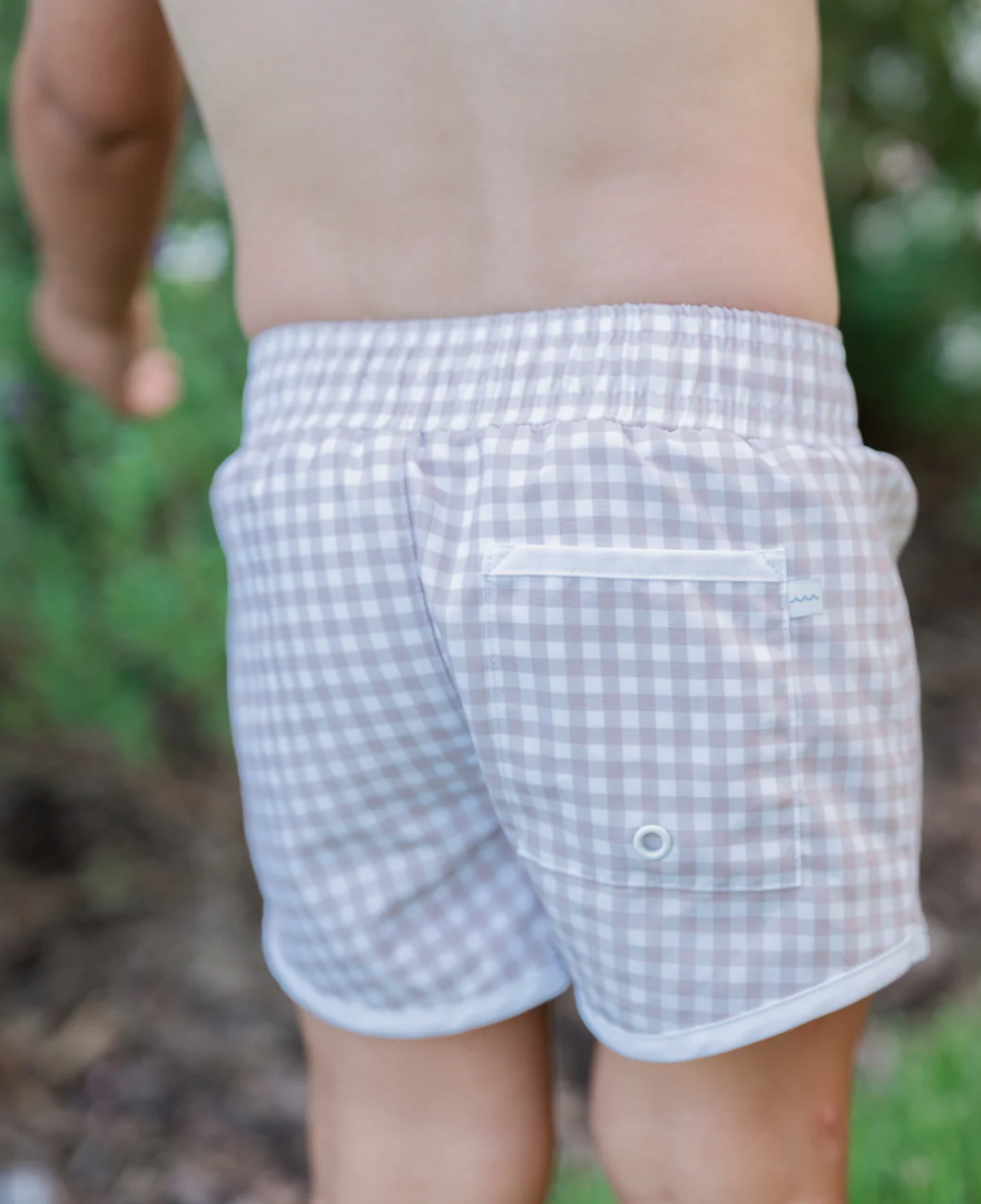 Boys Brown Gingham Boardie (Toddler)