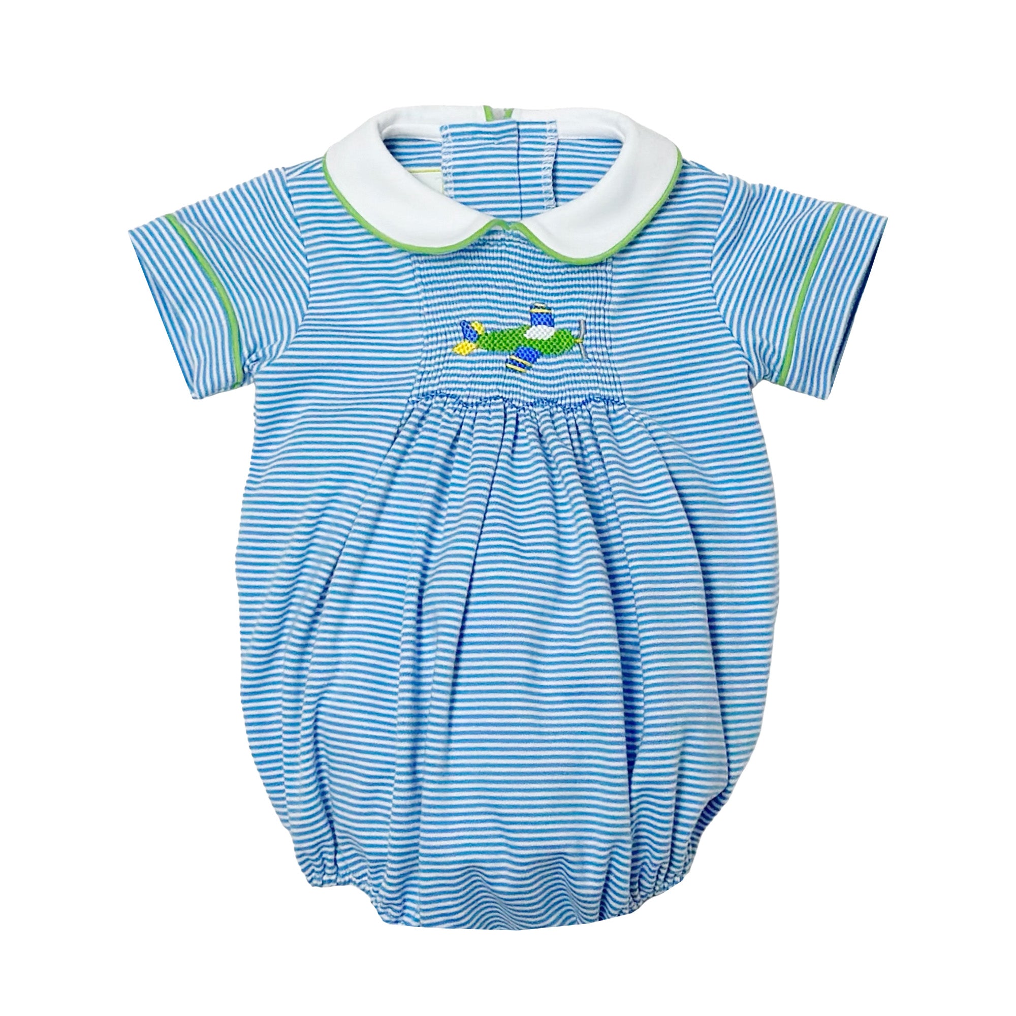 Airplane Silas Peri Stripe Knit Bubble (Baby)