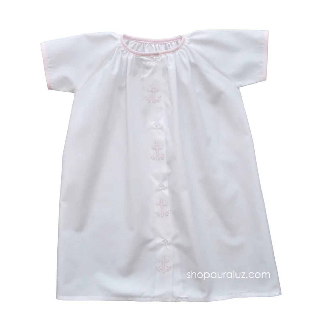 White & Pink Cross Day Gown