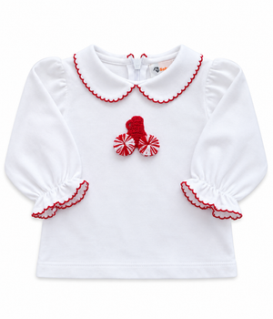 Red Peter Pan Collar Megaphone LS Shirt