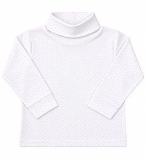 White w/ Pink Dot Turtleneck