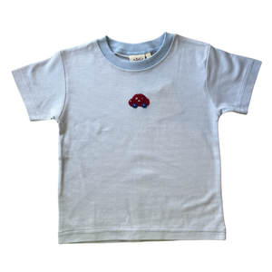 Baby Blue Stripe Crochet Car T-Shirt