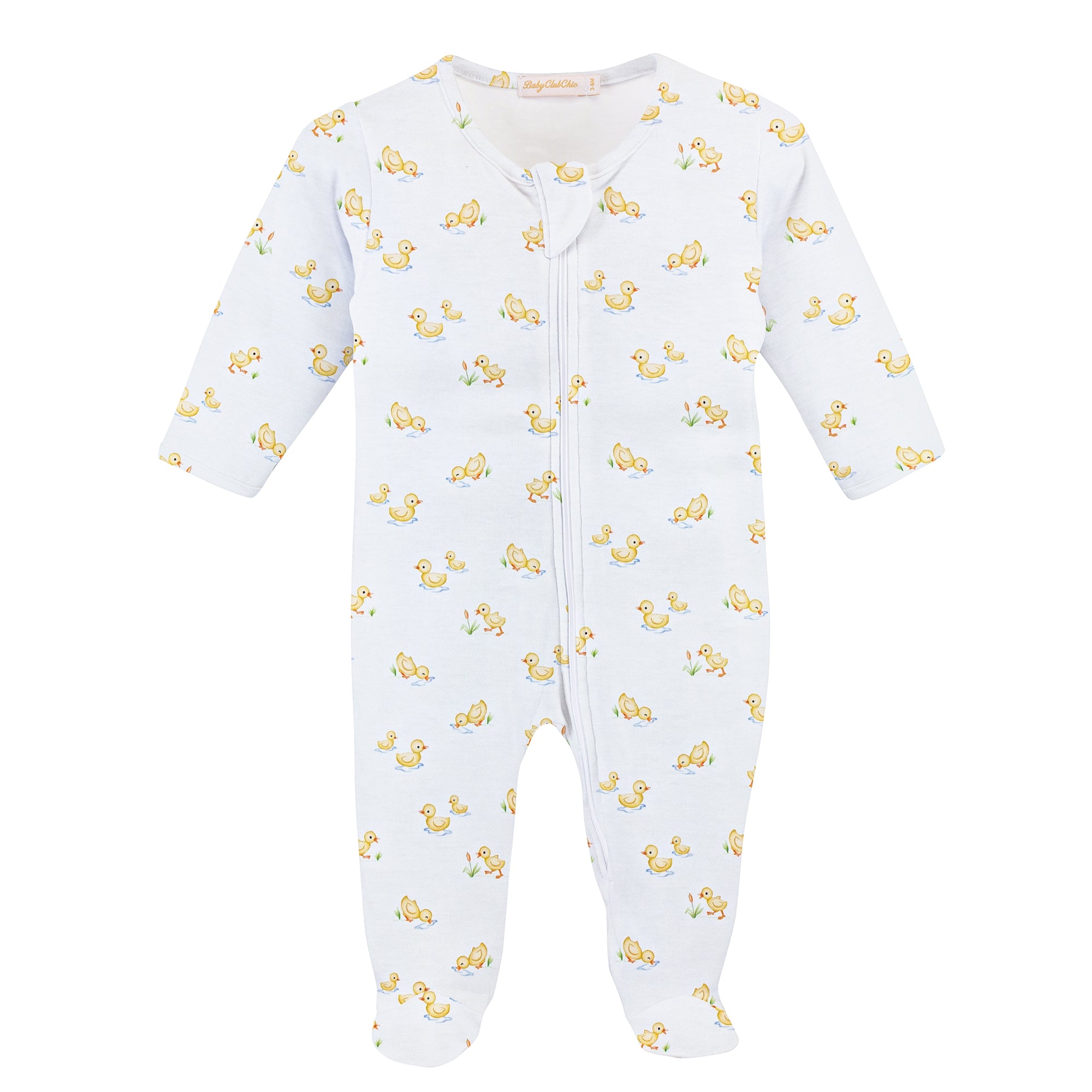 Baby Duckies Printed Zipper Footie