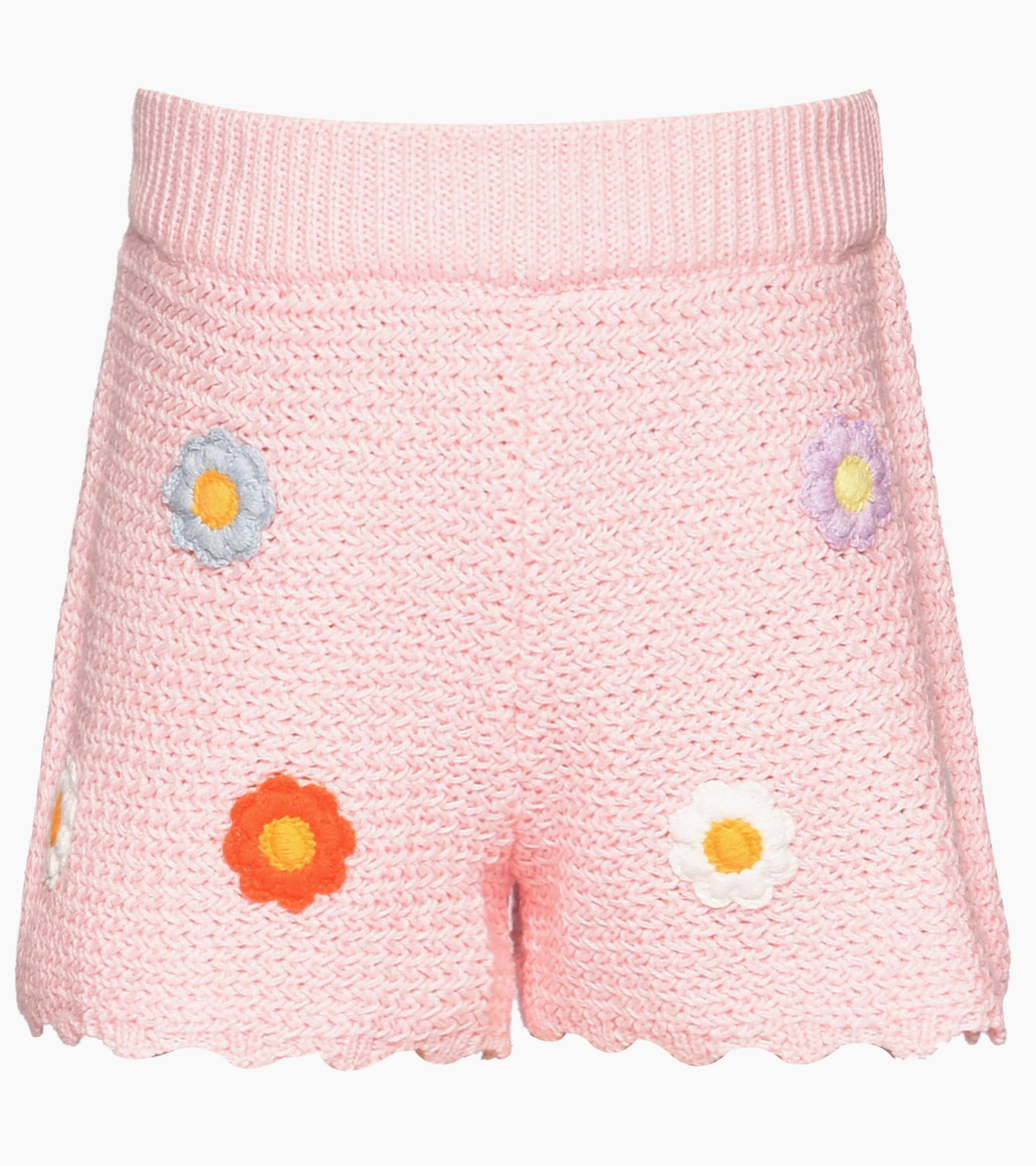 Crochet Shorts with Flower Trim