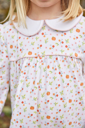 Evelyn Pumpkin Floral Dress (Kid)