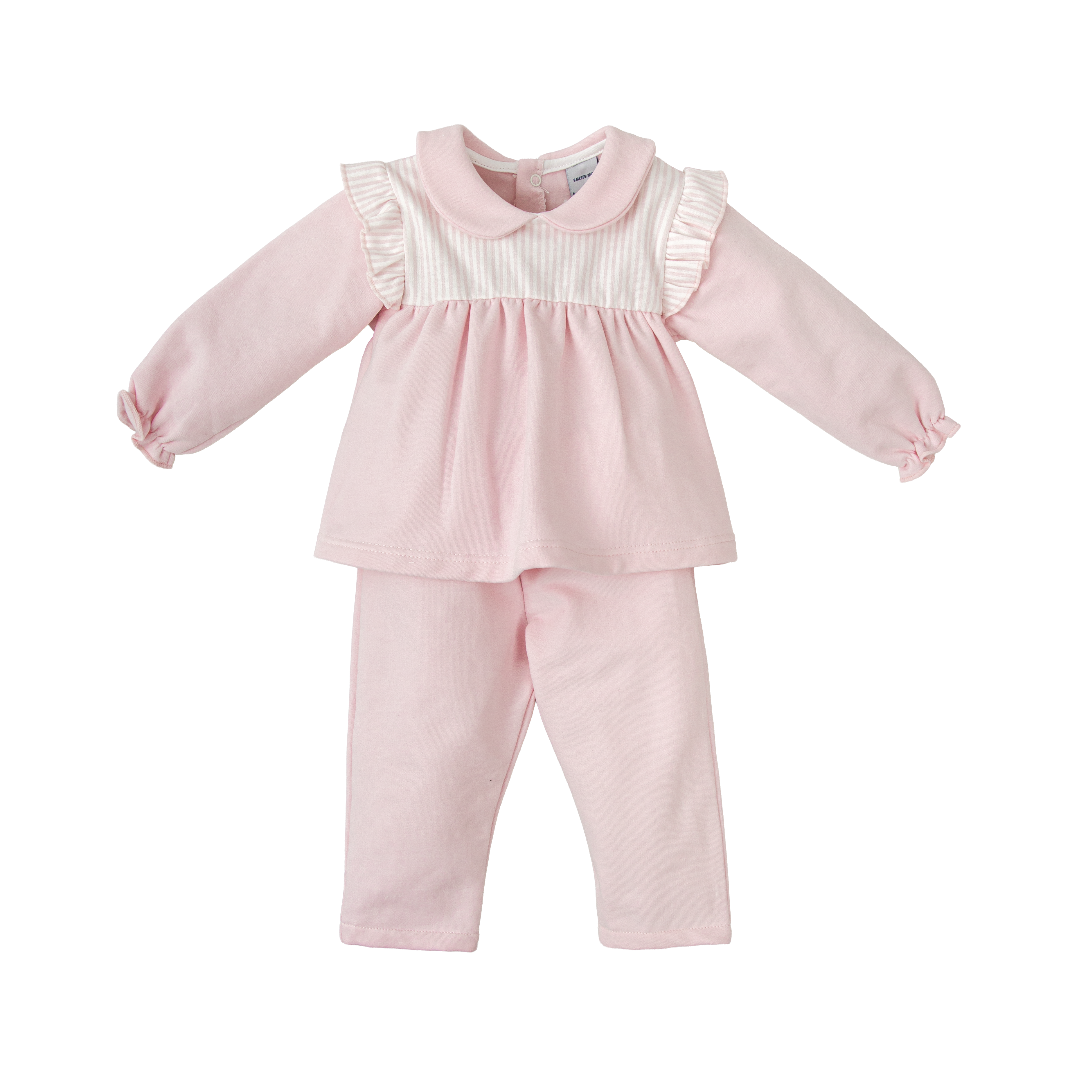 Pink Stripe Cotton Girls Pant Set