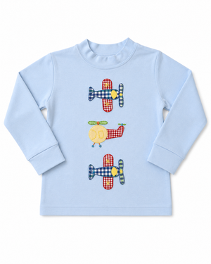 Lt Blue Flight School LS Crew Neck Shirt