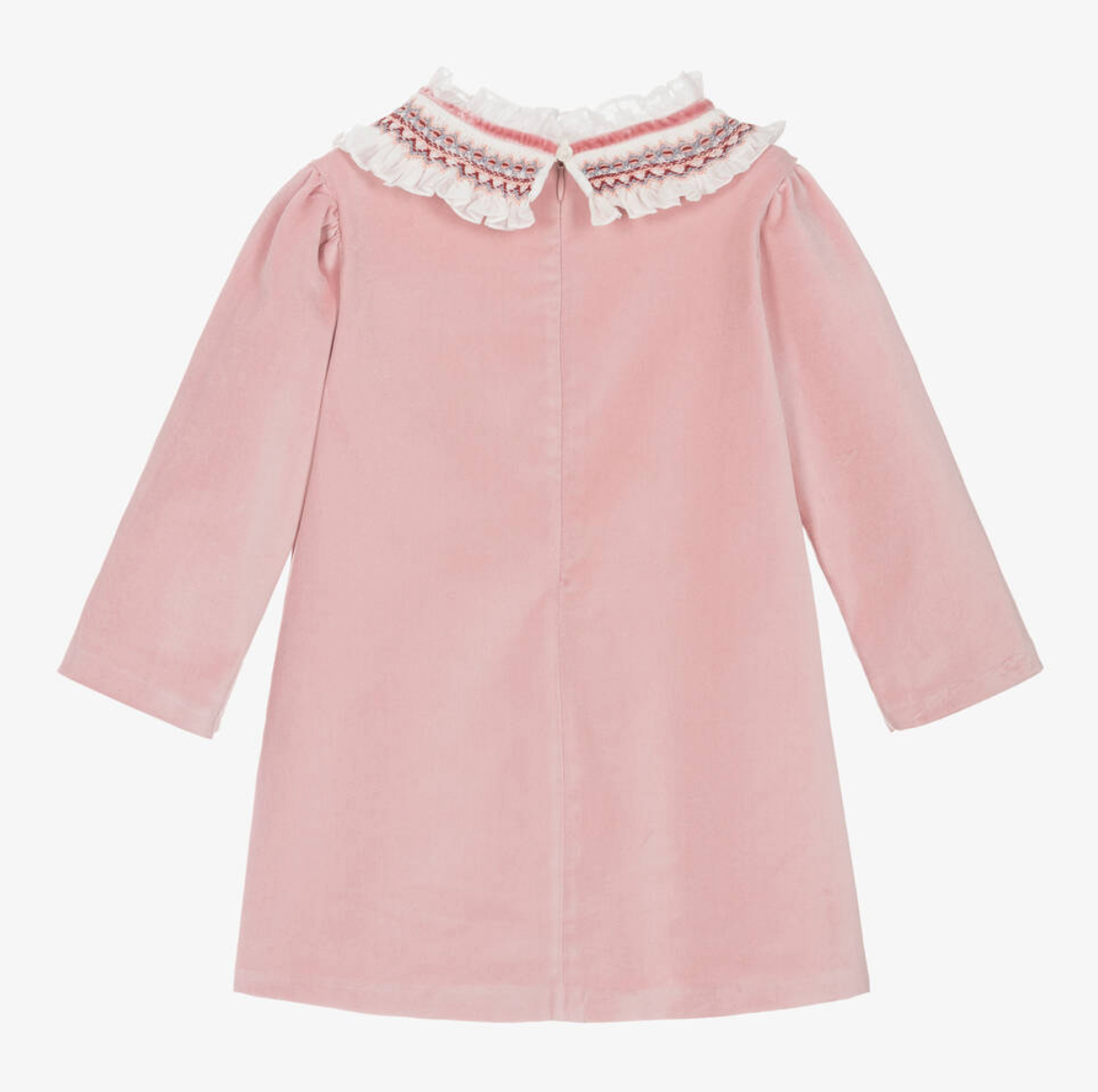 Rose Smocked High Neck Velvet Dress (Kid)