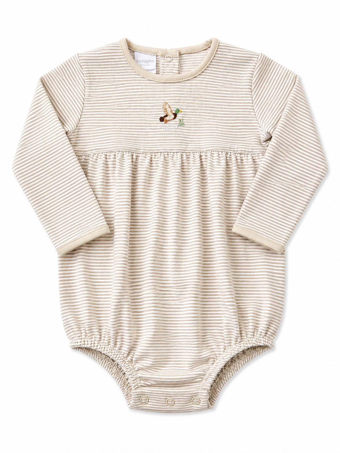 Tan Stripe Mini Up Up & Away Boys Bubble