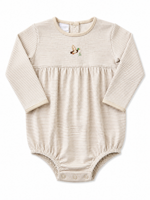 Tan Stripe Mini Up Up & Away Boys Bubble