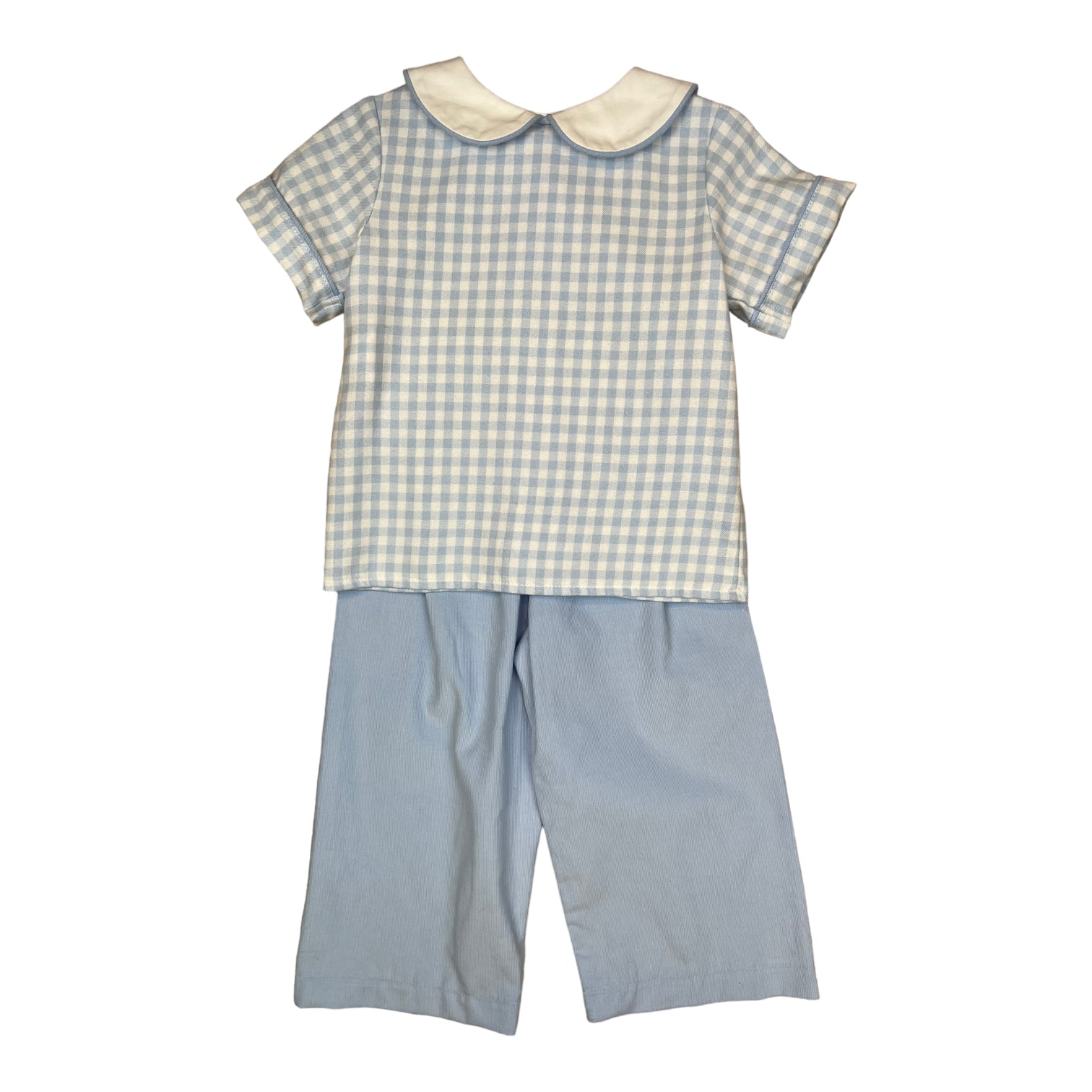 Blue Flannel Check Pant Boy Set