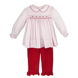 Red Bitty Dot Bow Set