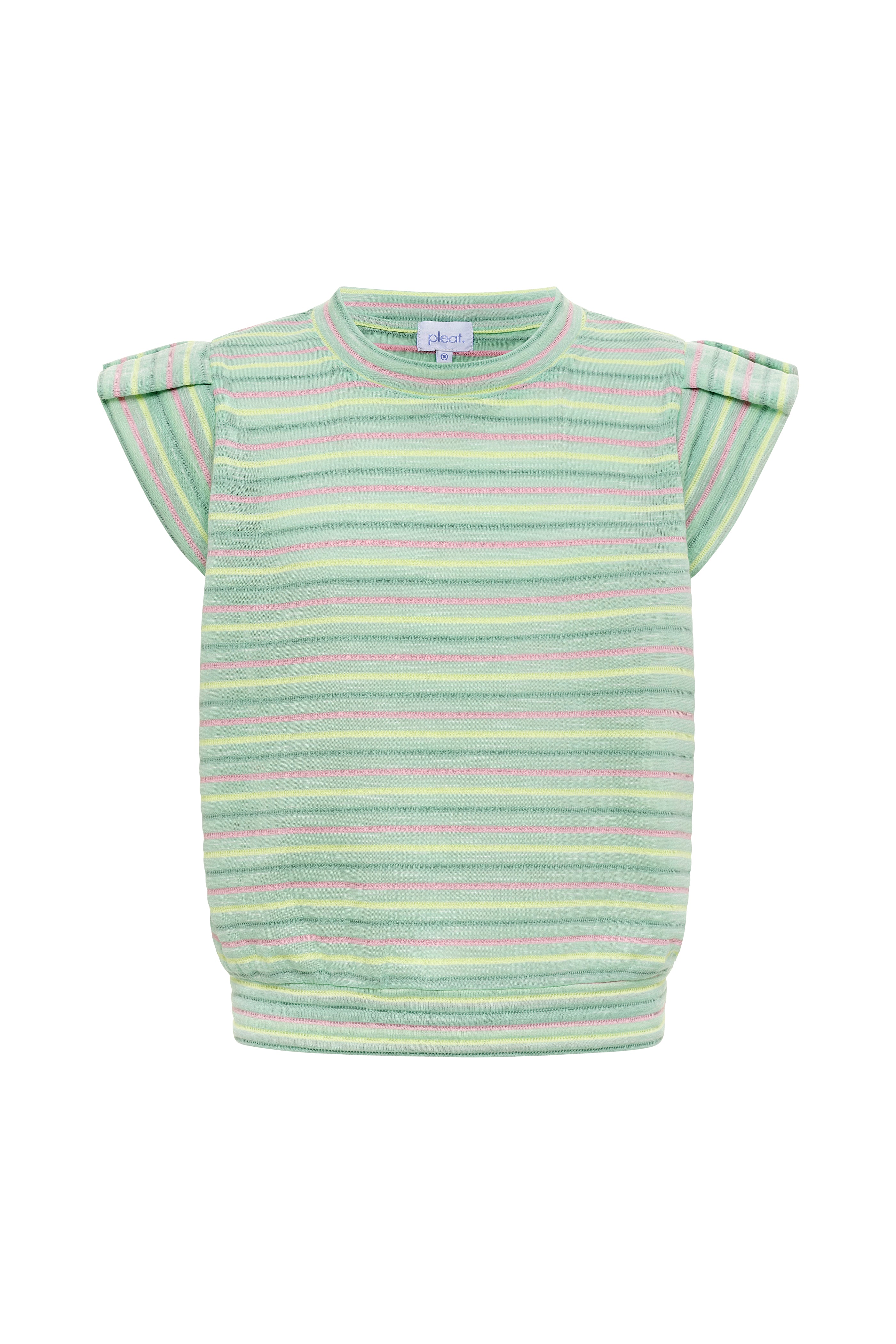 Olivia Top-White/Blue/Sand/Green Stripes