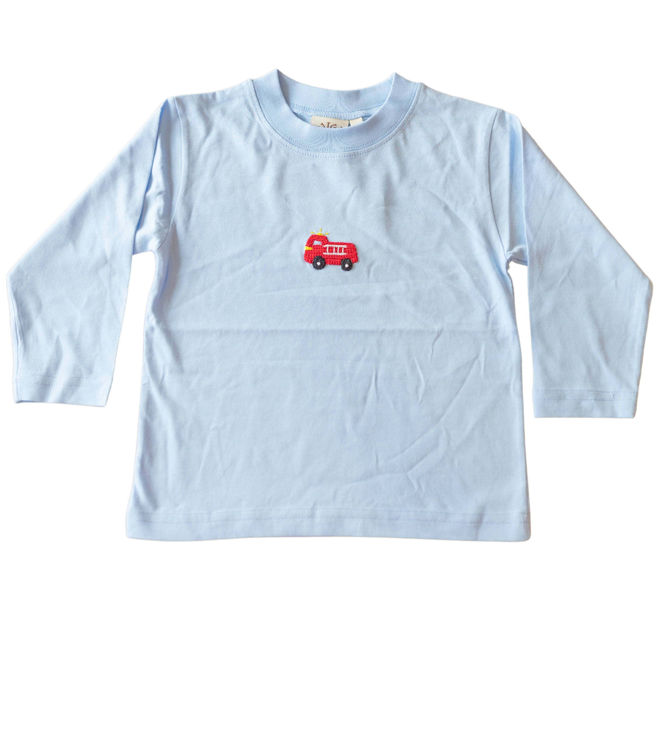 Sky Blue Crochet Firetruck Top (Kid)