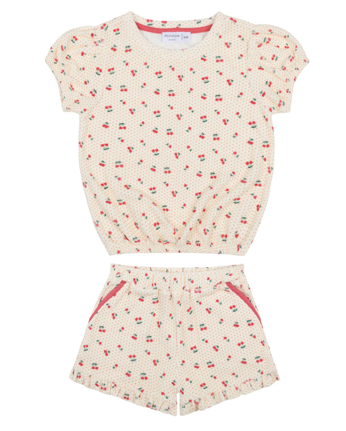 Summer Cherries French Terry Puff Sleeve Set (Toddler)