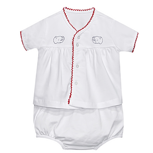Crimson/Gray Unisex Diaper Set