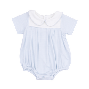 Stripe Classic Blue Classic Box Pleat Bubble (Infant)