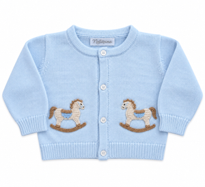 Blue Rocking Horse Embroidered Cardigan