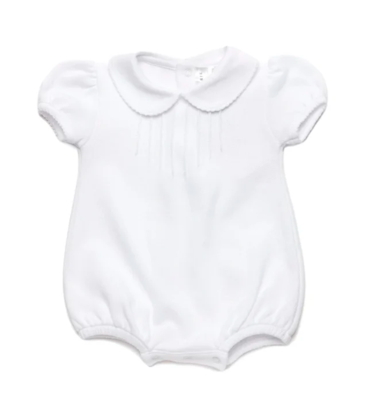 Girl White Special Knit Hand Smocked Bubble (Infant)