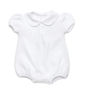 Girl White Special Knit Hand Smocked Bubble (Infant)