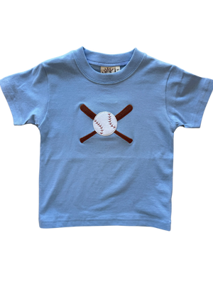 Baseball & Bat Sky Blue Top (Kid)