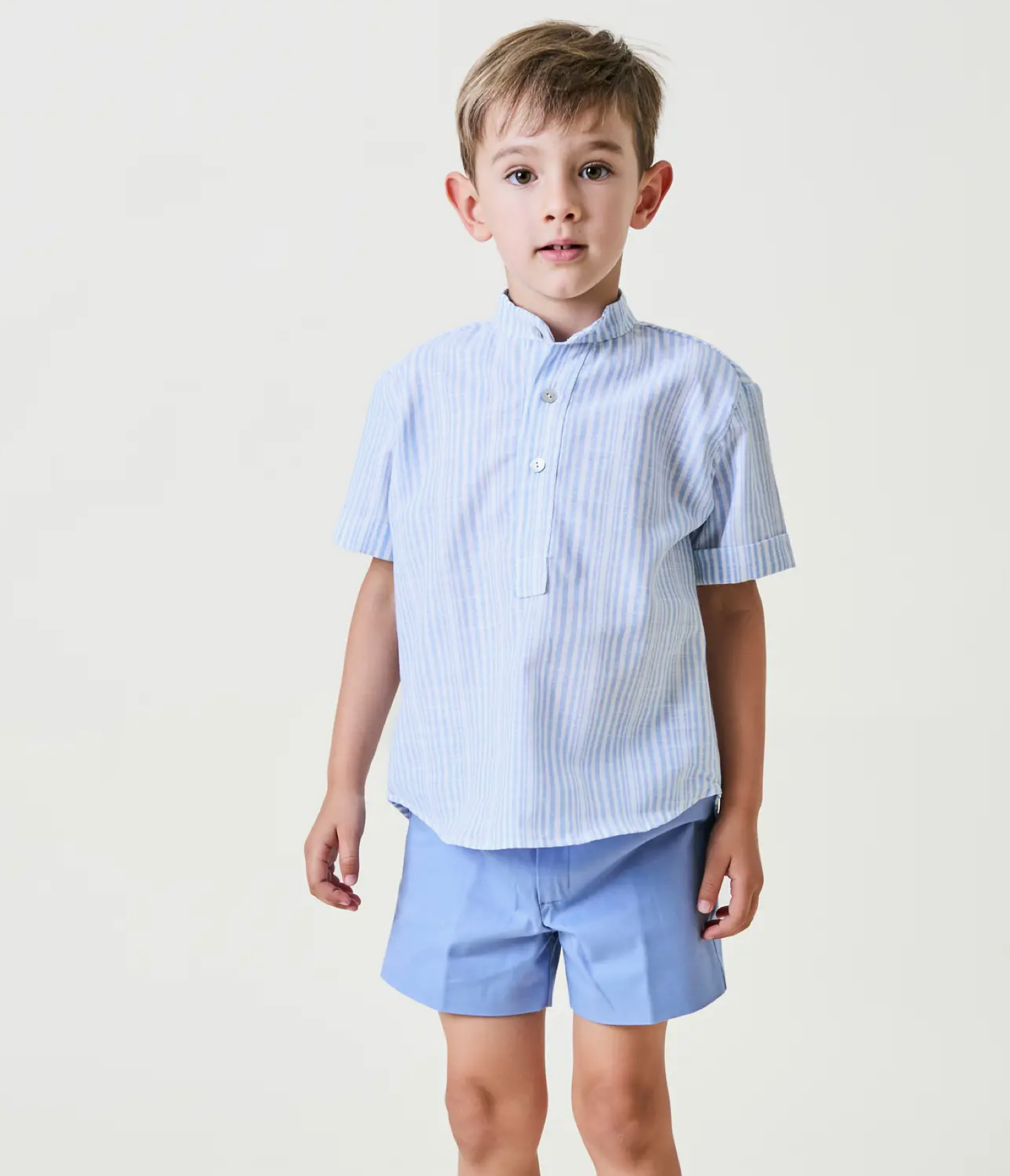 Blue Stripe Short Sleeve Shirt (Toddler)