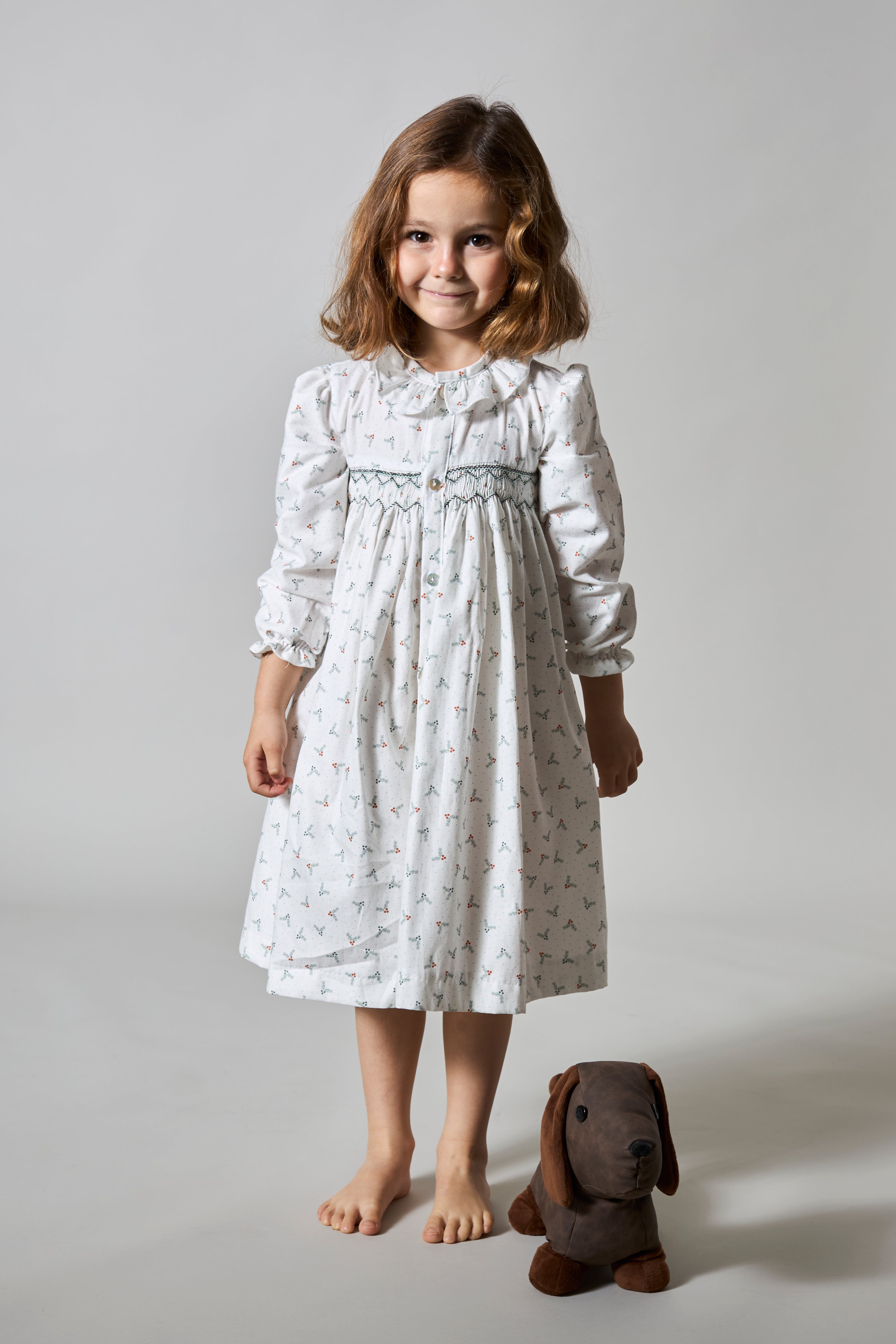 Girls Smock Christmas Dress (Toddler)