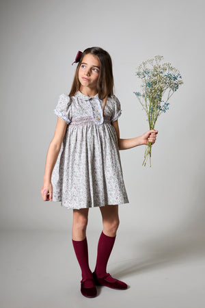 Girls Lucia Dress w/ Smock Stitch (Big Kid)