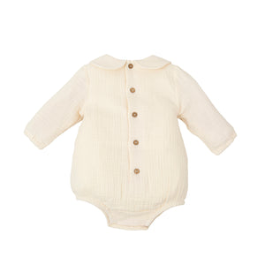 Cream Boy Bubble with Red Embroidery (Infant)