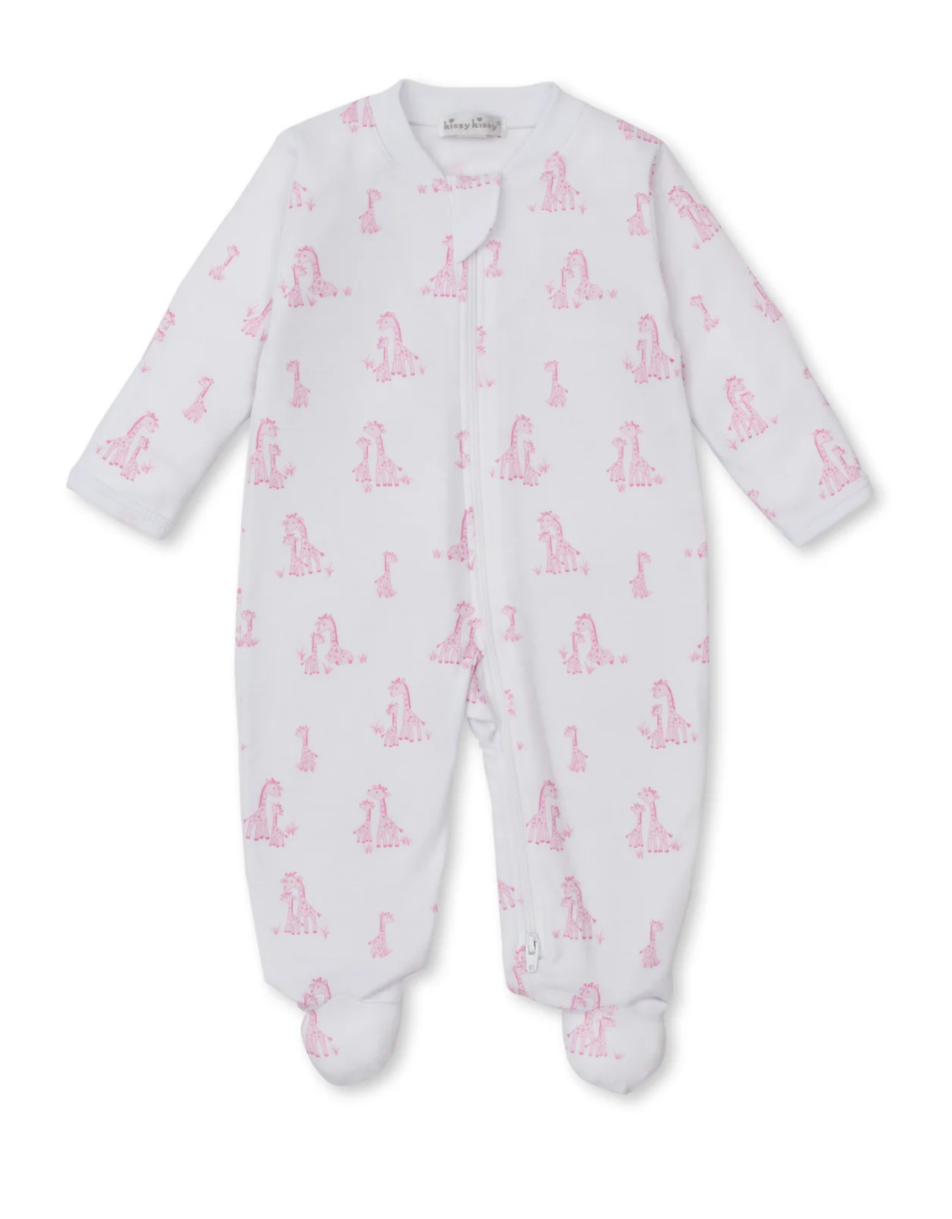 Pink Giraffe Grace Zip Footie