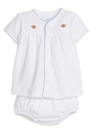 Football Pinpoint Layette Knit Set