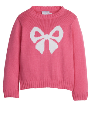 Hot Pink Bow Intarsia Sweater (Toddler)