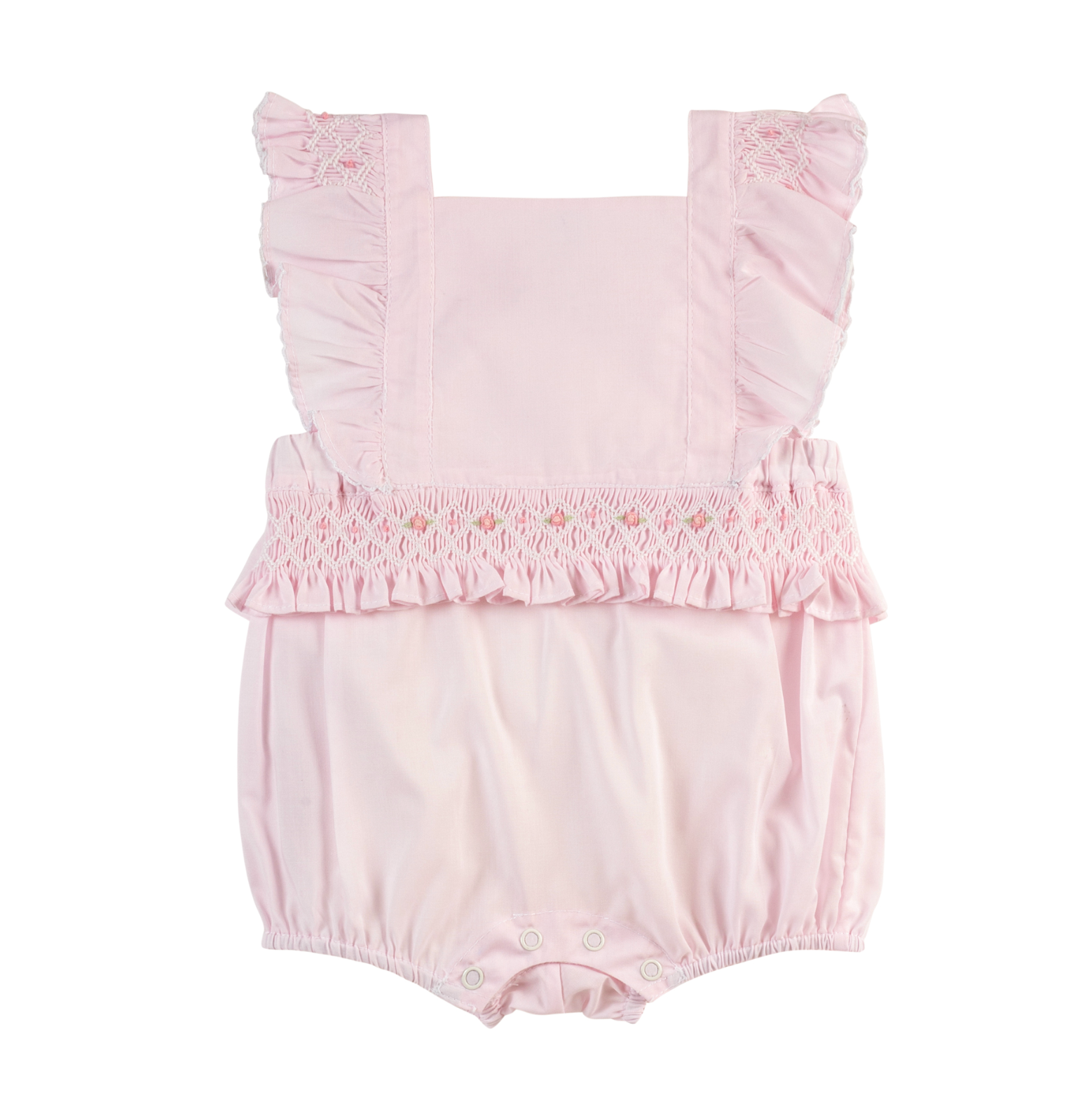 Girls Smocked Ruffle Romper (Infant)