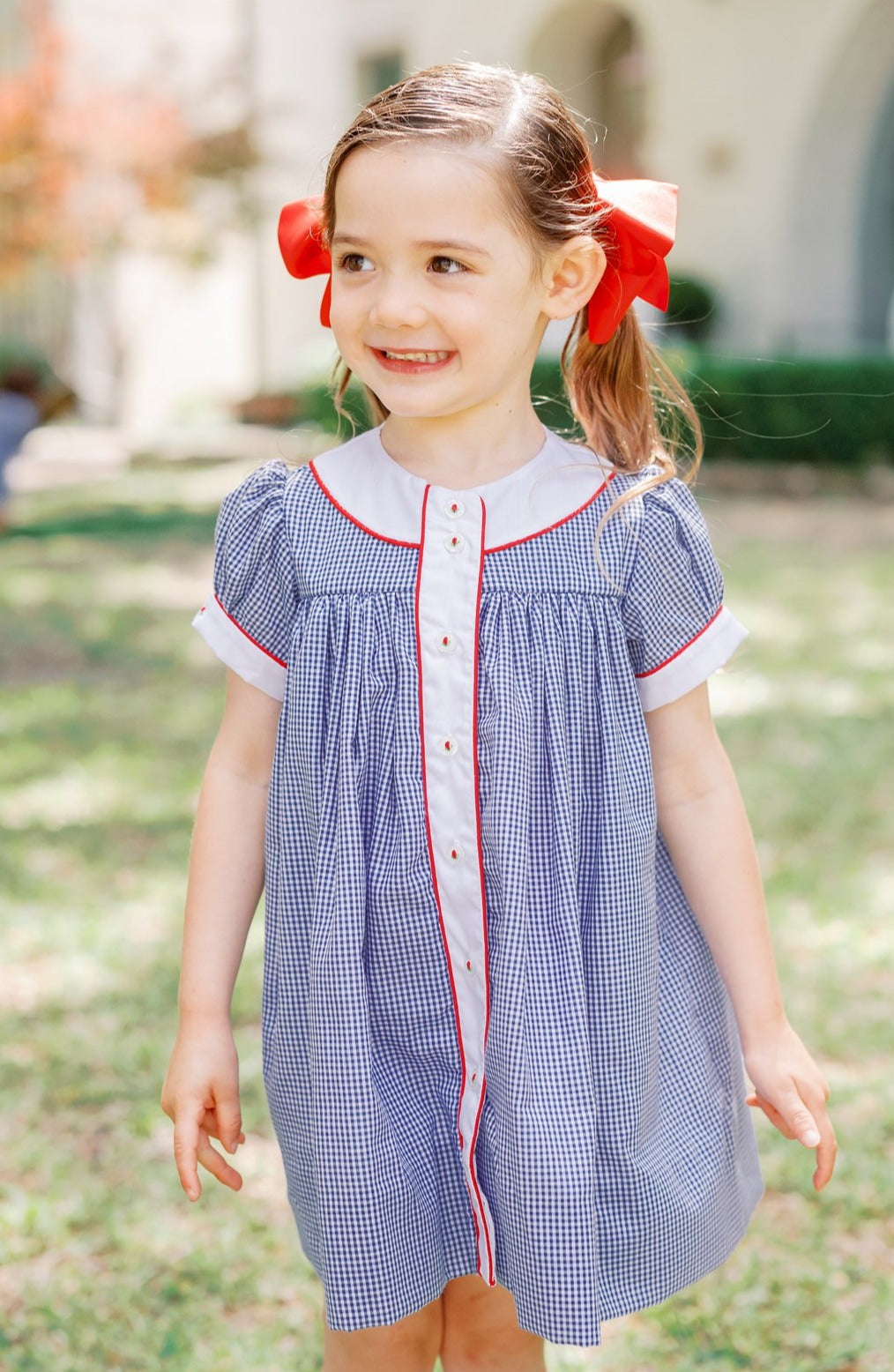 Choate Navy Gingham Dress (Toddler)